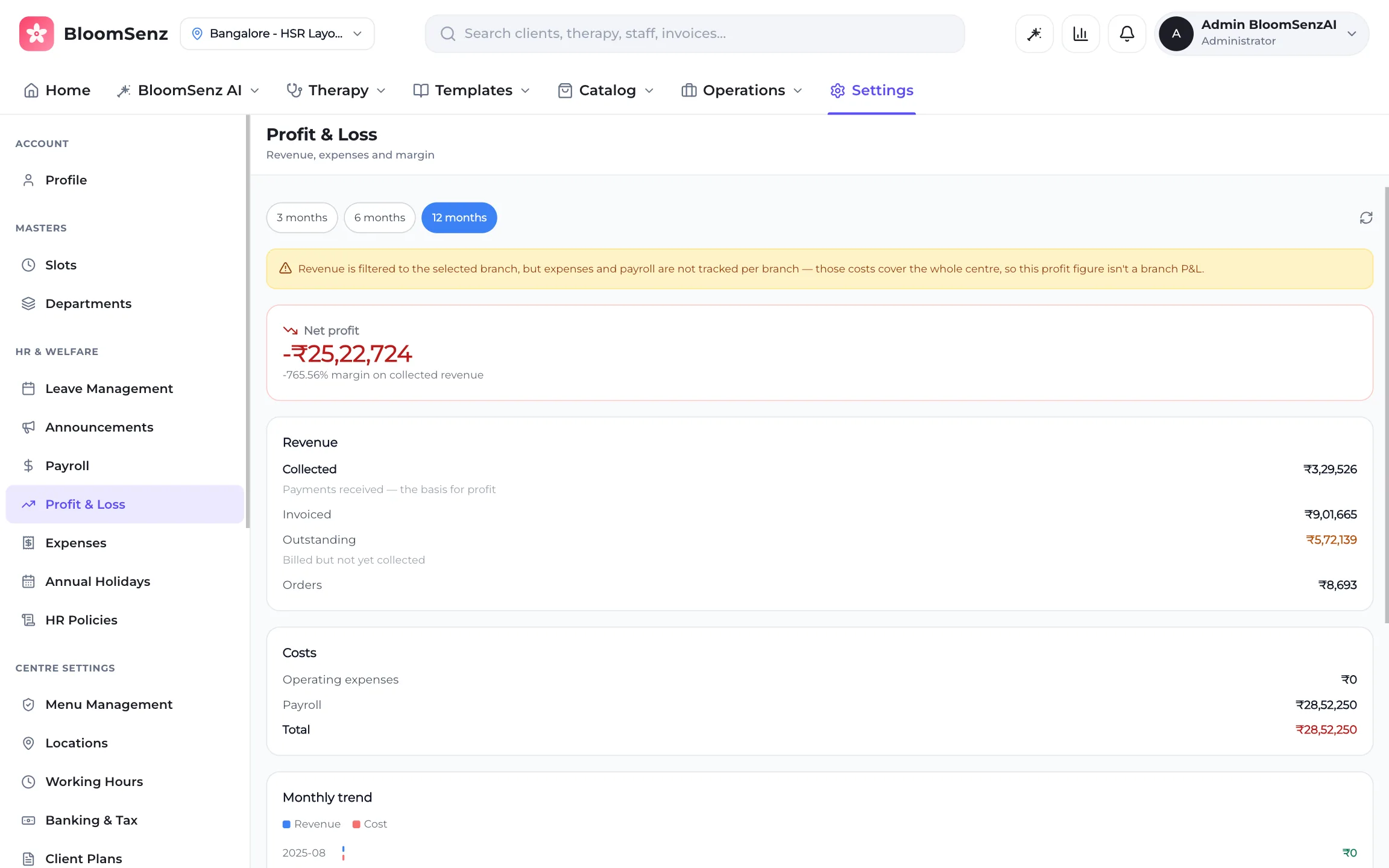 Revenue, invoicing and payment tracking